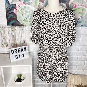 Cassie and Co Leopard Print Romper Size Large